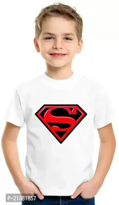 Comfortable White Cotton Blend Tees For Boys