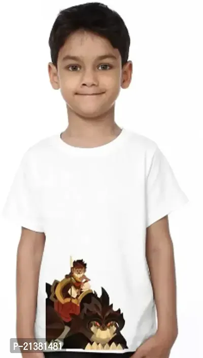 Comfortable White Cotton Blend Tees For Boys-thumb0