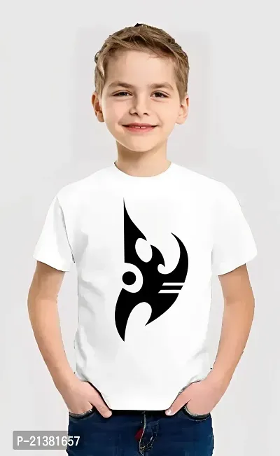 Comfortable White Cotton Blend Tees For Boys