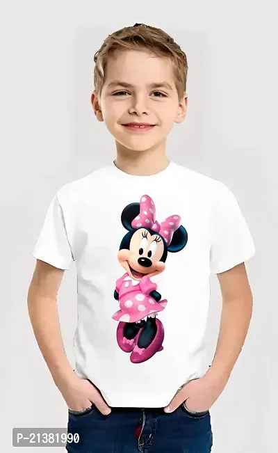 Comfortable White Cotton Blend Tees For Boys