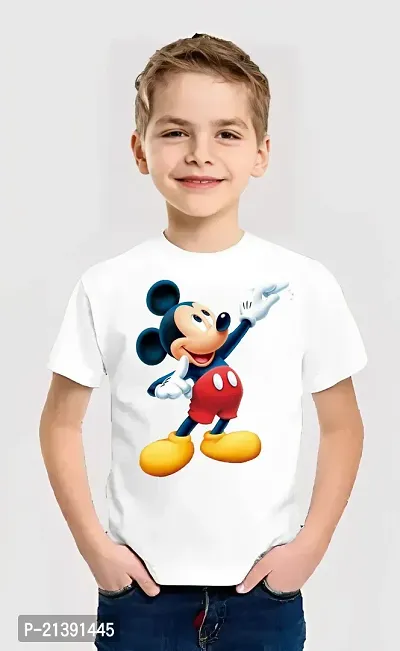 Comfortable White Cotton Blend Tees For Boys