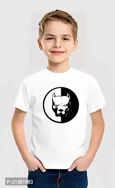 Comfortable White Cotton Blend Tees For Boys