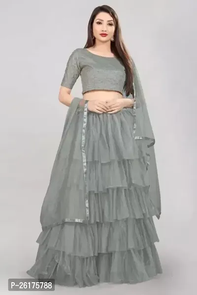 Ruffle Lehenga Choli Set-thumb0