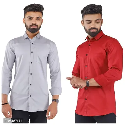 Stylish Fancy Cotton Casual Shirts For Men Pack Of 2
