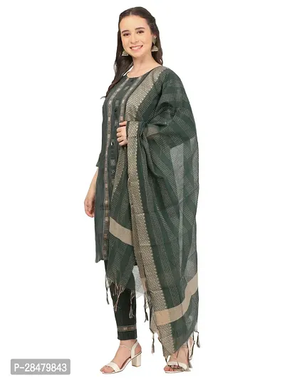 Trendy Cotton Kurta With Bottom And Dupatta Set For Women-thumb0