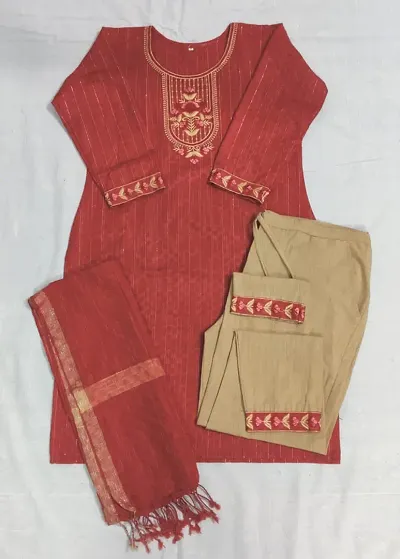 Trendy Kurta With Bottom And Dupatta Set For Women