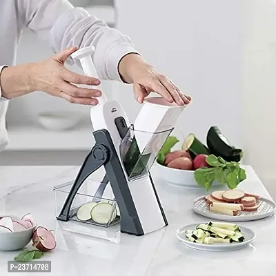 Zoomstorea Mandoline Slicer, 5 In 1 Vegetable Chopper, Safe Kitchen Chopping Artifact, Cutter, Julienne, Dicer-thumb0