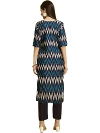 Beautiful Crepe Blue Printed Kurta For Women-thumb1