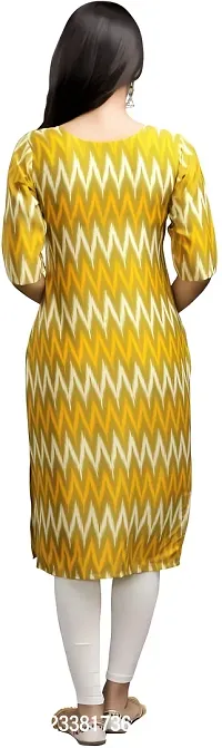 Chevron Zigzag  Yellow Printed American Crepe Kurti-thumb3