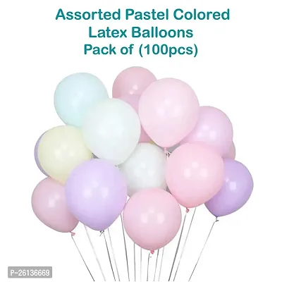 Pastel Rubb Balloons For Birthday Decoration Party/Birthday/Party Decoration Multicolor) (100pcs)-thumb2