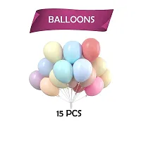 Pastel Rubb Balloons For Birthday Decoration Party/Birthday/Party Decoration Multicolor) (15pcs)-thumb1