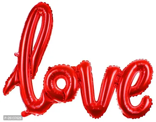 Love Red Foil Balloon Valentine Day Decoration Anniversary Party Helium Gas Balloon Birthday Party Decoration Item - Pack of 1