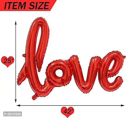 Love Red Foil Balloon Valentine Day Decoration Anniversary Party Helium Gas Balloon Birthday Party Decoration Item - Pack of 1-thumb2