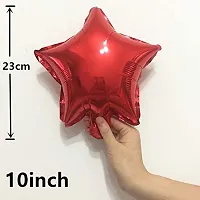 Small Star Shape Red Foil Balloon (Pack Of 10) 9 Inch for Birthday, Wedding, Anniversary, Welcome Baby Shower, Kids Party, Home Decoration - Red-thumb2