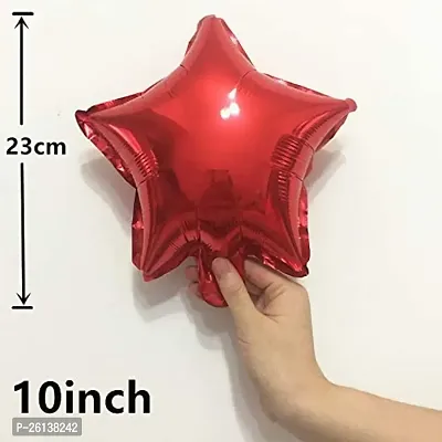 Small Star Shape Red Foil Balloon (Pack Of 10) 9 Inch for Birthday, Wedding, Anniversary, Welcome Baby Shower, Kids Party, Home Decoration - Red-thumb3