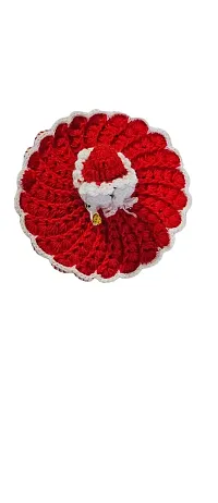 Sid pari saller Laddu Gopal Ji Handmade Woolen Dress with Cap Red Colore  Size (0,1)-thumb2