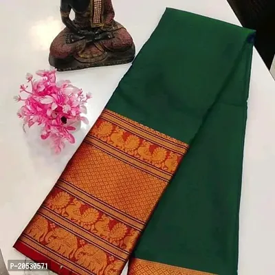 Pure Narayanpet Hand woven Merserised Cotton saree with rich border