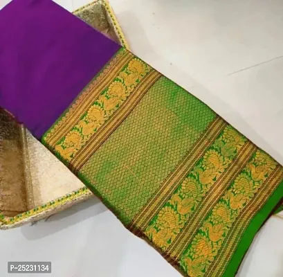 Pure Narayanpet Hand woven Merserised Cotton saree with rich border