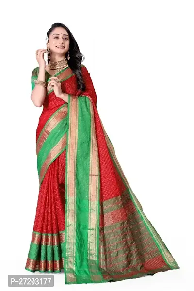 Designer Organza Cotton Silk saree With Unstitched Blouse Indian Ethnic Saree For Women-thumb0