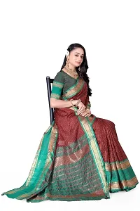 Designer Organza Cotton Silk saree With Unstitched Blouse Indian Ethnic Saree For Women-thumb2