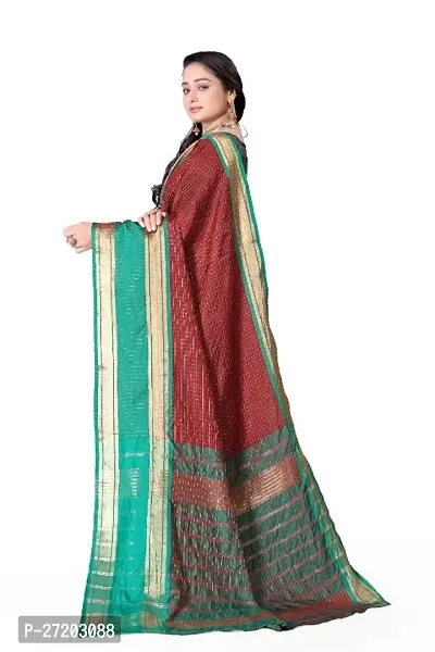 Designer Organza Cotton Silk saree With Unstitched Blouse Indian Ethnic Saree For Women-thumb4