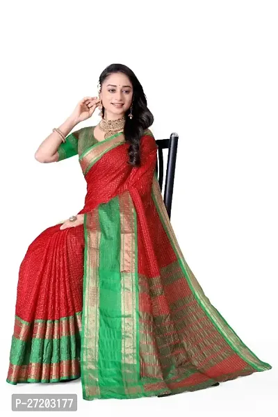 Designer Organza Cotton Silk saree With Unstitched Blouse Indian Ethnic Saree For Women-thumb4