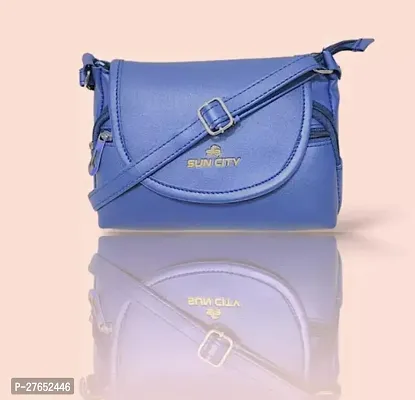 Stylish Blue PU  Sling Bags For Women