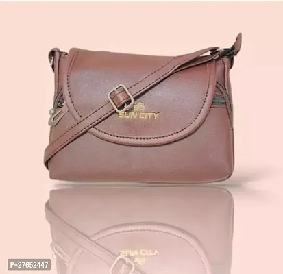 Stylish Brown PU  Sling Bags For Women