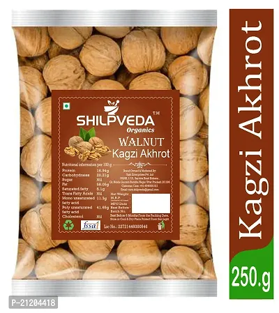 Kashmiri Kagzi Akhrot Walnut Kernels Light Brown Halves Chilie 250gms Snow White Shell (Sabut Akhrot) Walnut Inshell Raw, Tasty, Healthy Dry Walnuts with Shell-thumb0