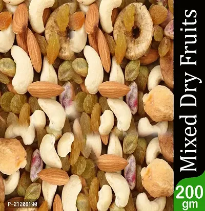 Superfood Nuts and dry fruits Mix 200 GM Daily Power Booster Mixed Dry Fruits Healthy Trail Mix dry fruits combo pack contains Almond, Figs, Cashew, Green Raisins, Walnuts-thumb0