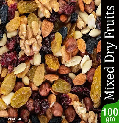 Superfood Nuts and dry fruits Mix 100 GM Daily Power Booster Mixed Dry Fruits Healthy Trail Mix dry fruits combo pack contains Almond, Figs, Cashew, Green Raisins, Walnuts-thumb0
