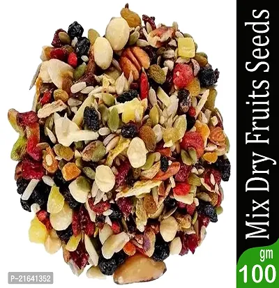 Mix Dry Fruits 100g (Breakfast) Pumpkin seeds, Sunflower seeds,Kaju seeds, Almonds seeds, mix fruits seeds, Flex Seeds seeds, Raisins seeds-thumb0