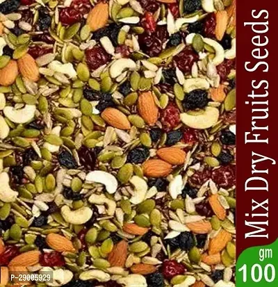 100gm Mix Dry Fruits (Breakfast) Pumpkin seeds, Sunflower seeds, Watermelon seeds, Kharbooja seeds, Kaju seeds, Almonds seeds, mix fruits seeds, Flex Seeds seeds, Raisins seeds