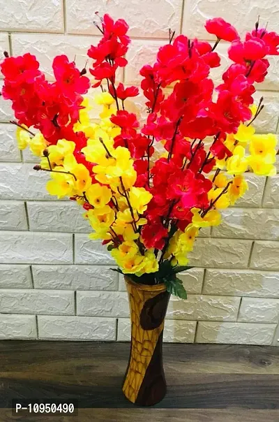 Petalshue Artificial Red & Yellow Blossom Flower Bunch for Home Decor Office | Artificial Flower Bunches for Vases 18 Sticks | Vase Not Included |-thumb4