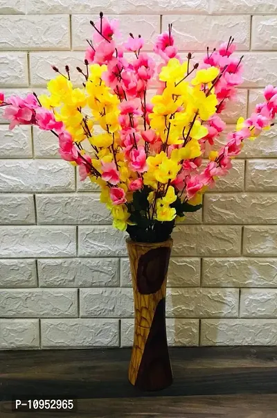 Petalshue Artificial Pink  Yellow Blossom Flower Bunch for Home Decor Office | Artificial Flower Bunches for Vases