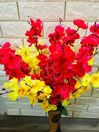 Petalshue Artificial Red & Yellow Blossom Flower Bunch for Home Decor Office | Artificial Flower Bunches for Vases 18 Sticks | Vase Not Included |-thumb1