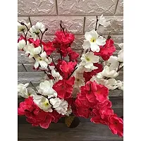 VTMT Petalshue? Artificial Dark Pink & White Blossom Flower Bunch for Home Decor Office | Artificial Flower Bunches for Vases (18 Sticks, 45 cm)-thumb1