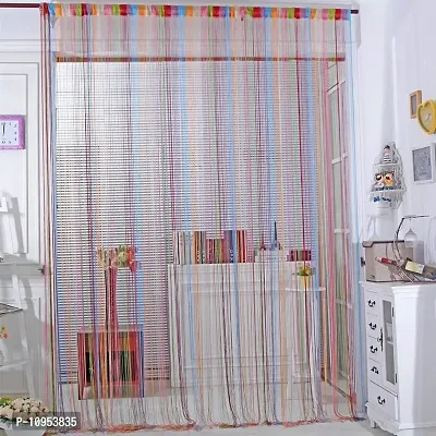 Petalshue Curtain Wall Panel Fringe Polyester Yarn Door String, Multicolor-thumb0