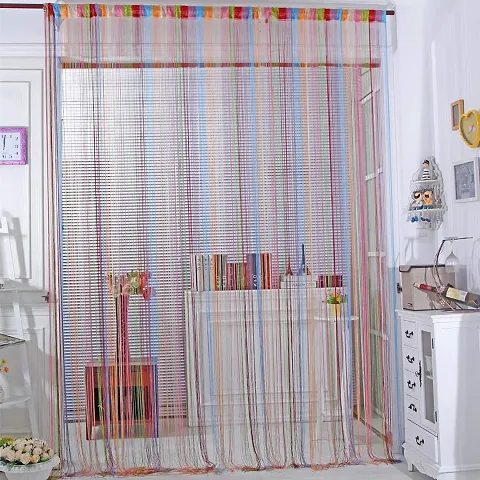 Petalshue Curtain Wall Panel Fringe Polyester Yarn Door String, Multicolor