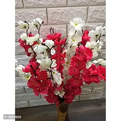 VTMT Petalshue? Artificial Dark Pink & White Blossom Flower Bunch for Home Decor Office | Artificial Flower Bunches for Vases (18 Sticks, 45 cm)-thumb4