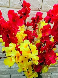 Petalshue Artificial Red & Yellow Blossom Flower Bunch for Home Decor Office | Artificial Flower Bunches for Vases 18 Sticks | Vase Not Included |-thumb2