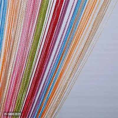 Petalshue Curtain Wall Panel Fringe Polyester Yarn Door String, Multicolor-thumb4