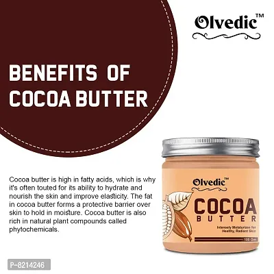 Olvedic Ivory coco & Shea Butter | Raw | Unrefined | African | Great For Face, Skin, Body & Lips (Cocoa Butter, 400 gm)-thumb4