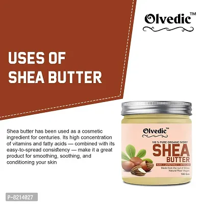 Olvedic Ivory coco & Shea Butter | Raw | Unrefined | African | Great For Face, Skin, Body & Lips (Shea Butter, 100 gm)-thumb3