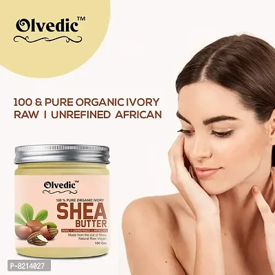 Olvedic Ivory coco & Shea Butter | Raw | Unrefined | African | Great For Face, Skin, Body & Lips (Shea Butter, 100 gm)-thumb2