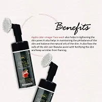 Desicrew Organic Apple Cider Vinegar Foaming with Built-In Face Brush for deep cleansing - No Parabens, Silicones Skin Brightning & Lightning For all skin types- Foaming Face Wash (100 ml)-thumb3