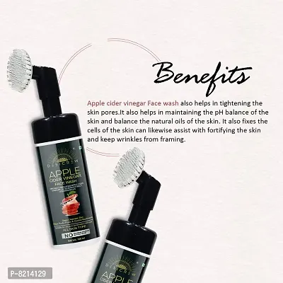 Desicrew Organic Apple Cider Vinegar Foaming with Built-In Face Brush for deep cleansing - No Parabens, Silicones Skin Brightning & Lightning For all skin types- Foaming Face Wash (100 ml)-thumb4