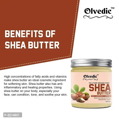 Olvedic Ivory coco & Shea Butter | Raw | Unrefined | African | Great For Face, Skin, Body & Lips (Shea Butter, 200 gm)-thumb4