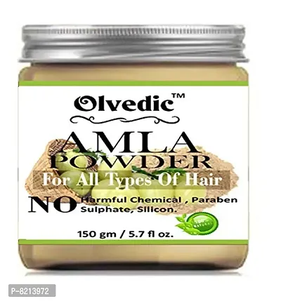 Olvedic 100 % Pure Organic Amla Powder For Hair & Skin Care -(150 gm)