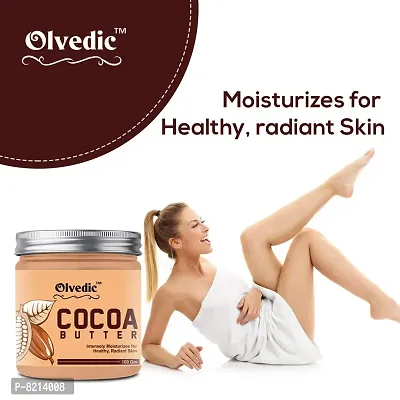 Olvedic Ivory coco & Shea Butter | Raw | Unrefined | African | Great For Face, Skin, Body & Lips (Cocoa Butter, 200 gm)-thumb2